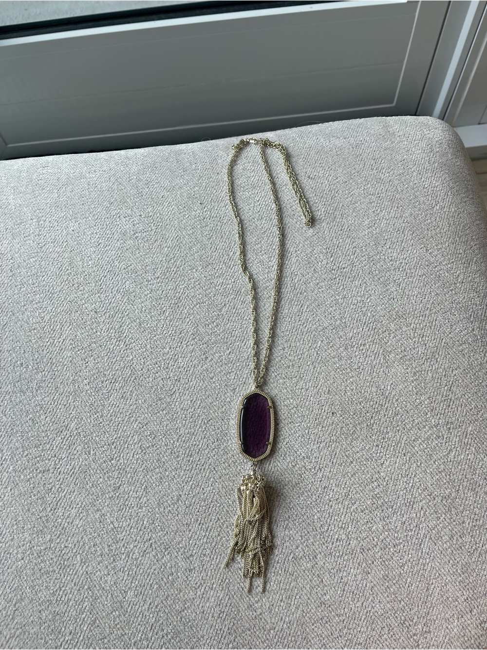 Kendra Scott Tassel Pendant Necklace with Purple Stone
